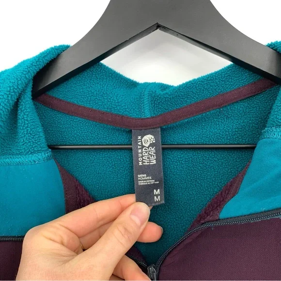 MOUNTAIN HARDWEAR Keele Hybrid Hoodie Purple Teal M - Picture 5 of 9